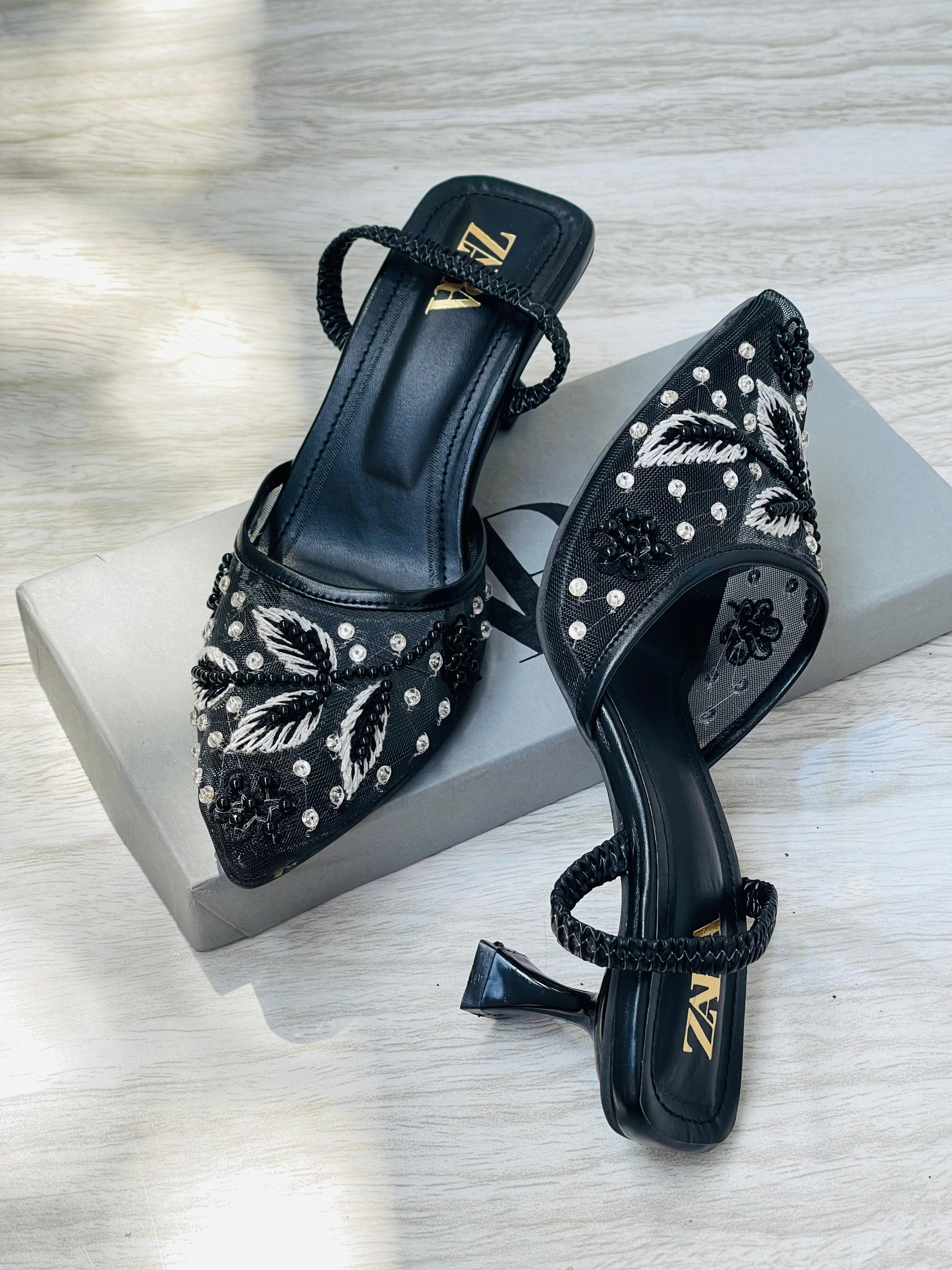 ZARA EMBROIDERY HEELS