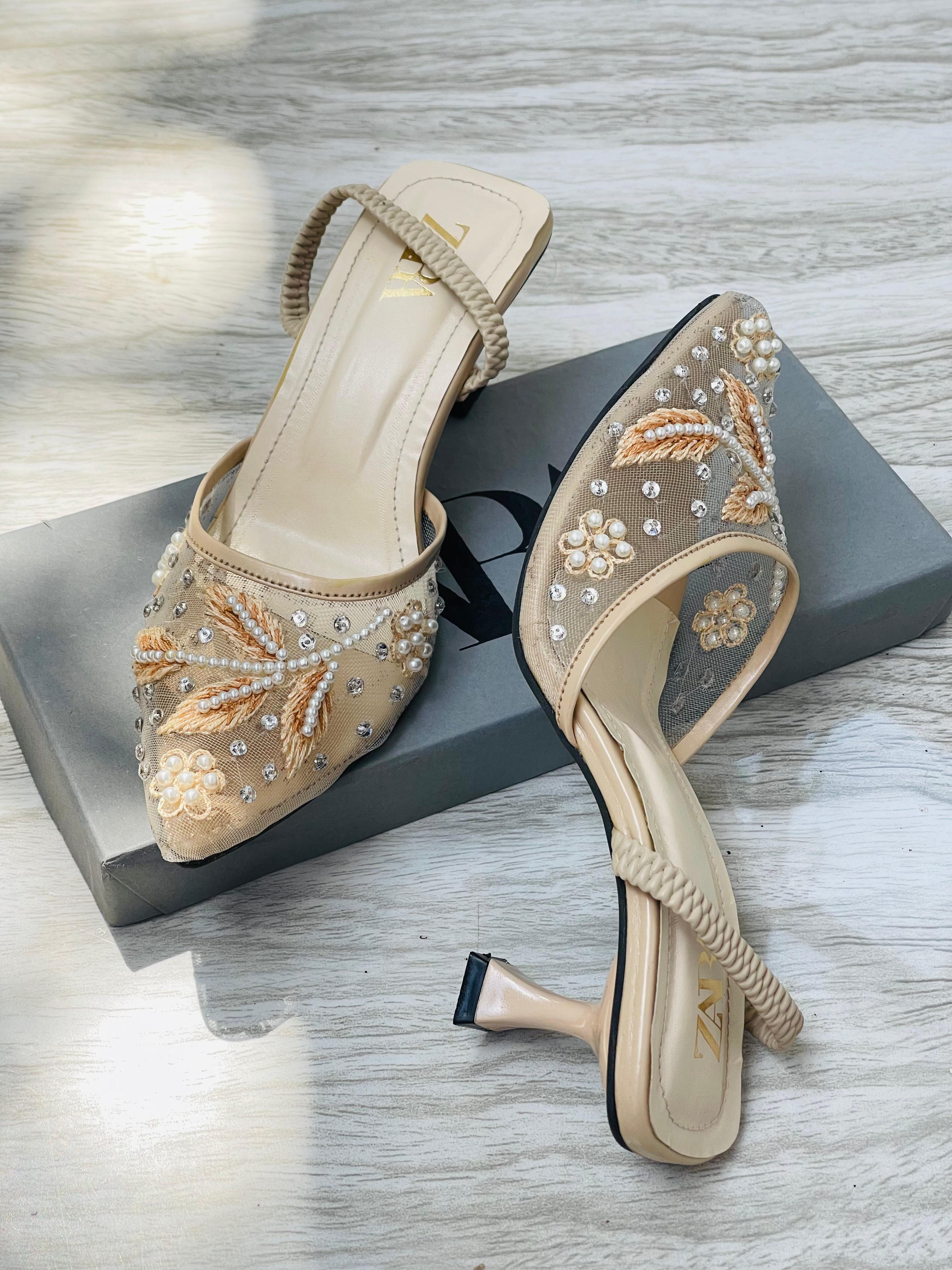 ZARA EMBROIDERY HEELS