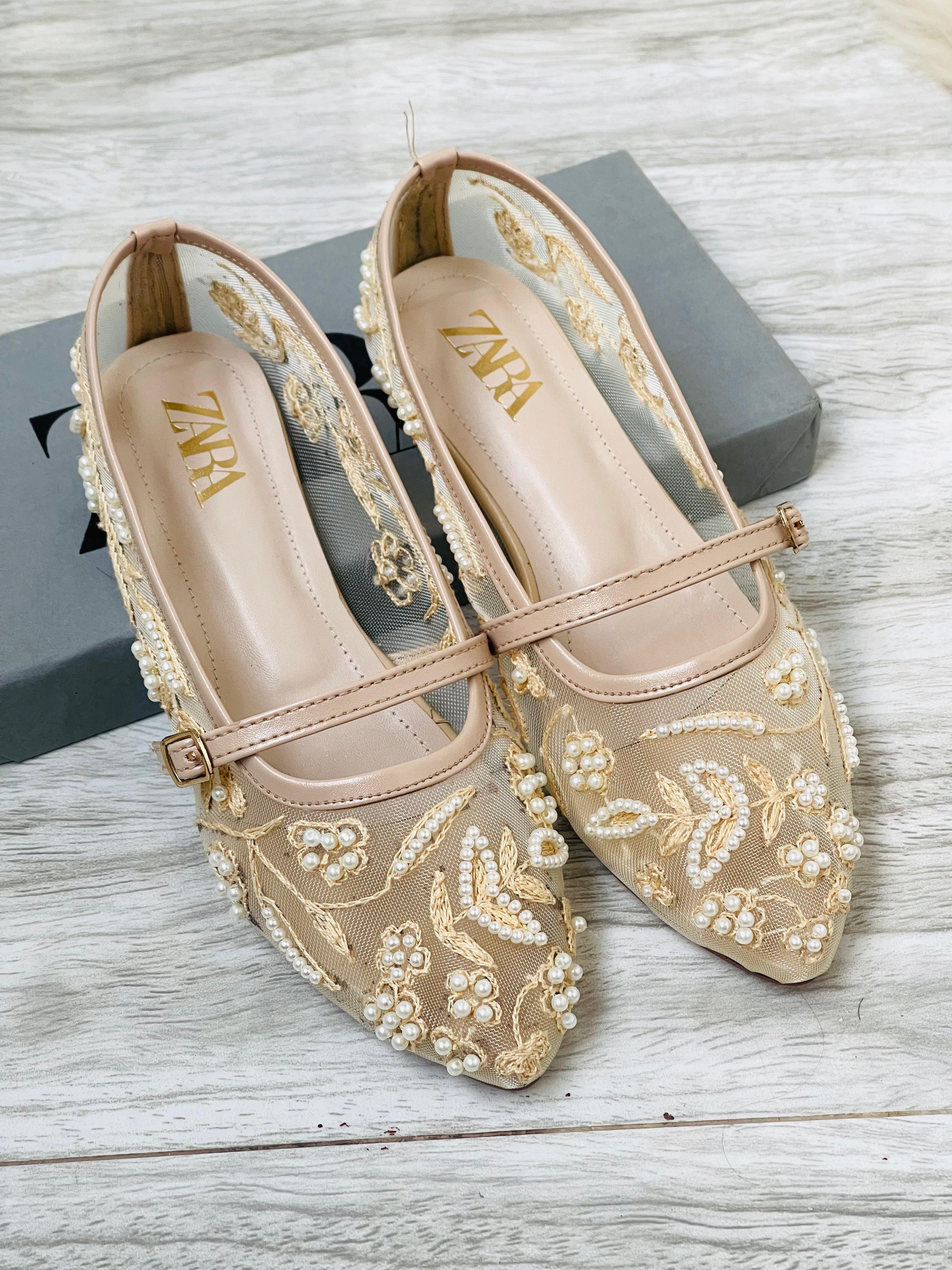ZARA EMBROIDERED PUMPS